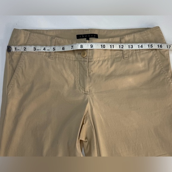 Theory Cream Y2K Flare Low Rise Khaki Womens Trouser Pants Size 8 - Picture 5 of 8
